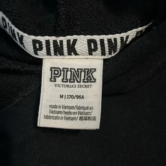 PINK Victoria's Secret Black Cropped Hoodie - Picture 5 of 7